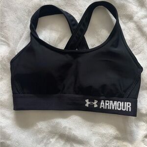Under Armour Women's Black Sports Bra with Logo
